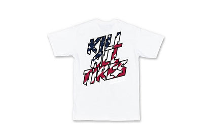 Hoonigan ICON Kill All Tires SS Tee - White / Red White Blue