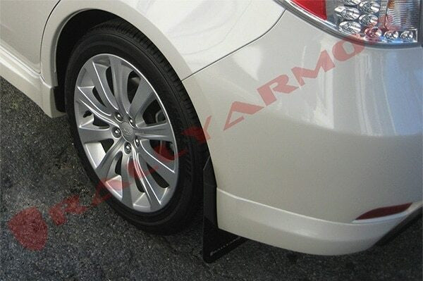 Rally Armor Black UR Mud Flaps with Silver Logo For 2008-10 Subaru WRX Hatchback & Sedan
