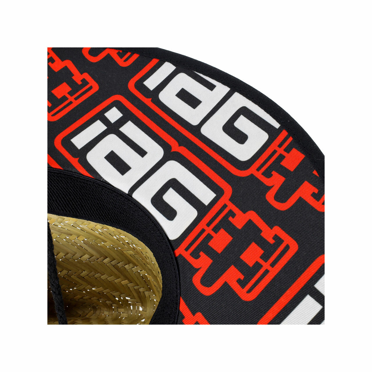 IAG Performance Straw Hat - Brim Logo Close Up