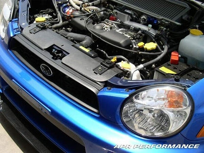 APR Carbon Fiber Radiator Cooling Plates for 2002-05 Subaru WRX / STI - Installed Close-up