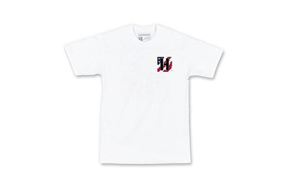 Hoonigan ICON Kill All Tires SS Tee - White / Red White Blue - Front