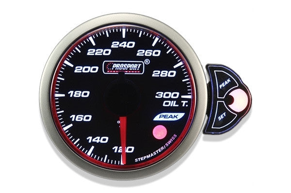 Prosport Halo Series 52mm Electric Oil Temperature Gauge with Peak & Warning