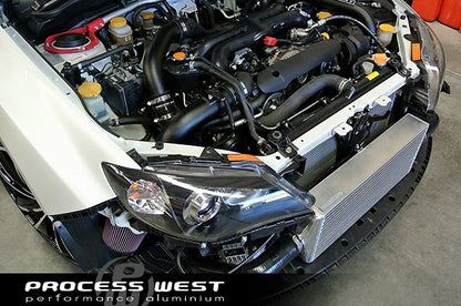 Process West Front Mount Intercooler For 2008-14 Subaru WRX (Black Finish) - Mounted