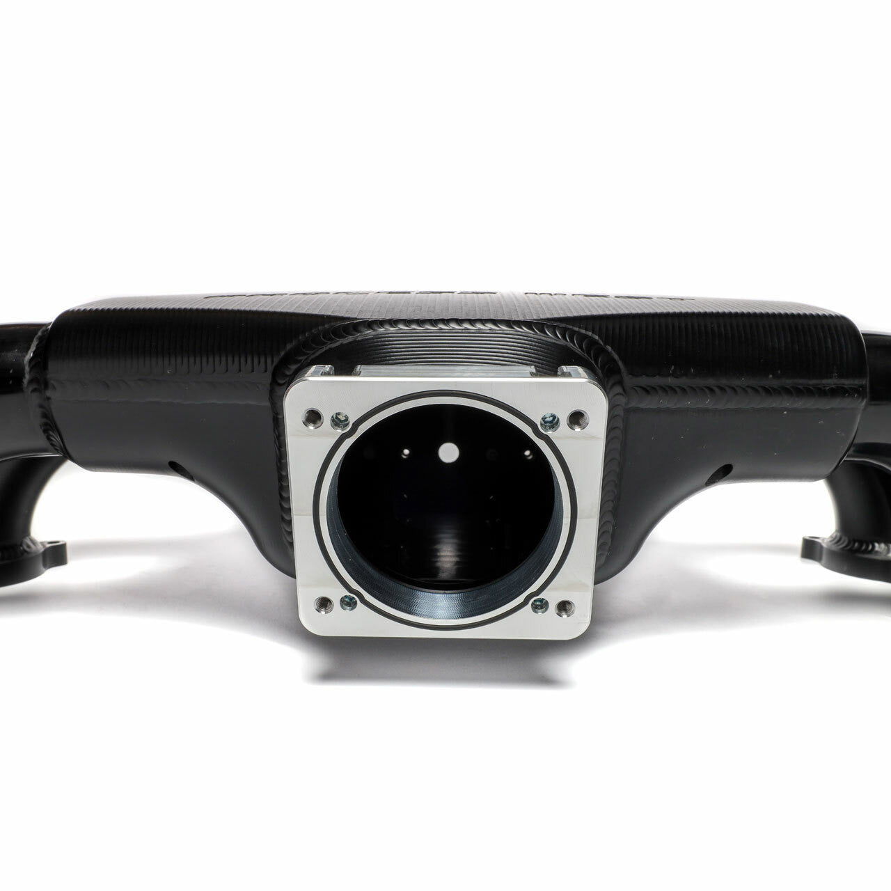 IAG Silver Big Bore 76mm Throttle Body Adapter mounted to Subaru STI Process West Intake Manifold