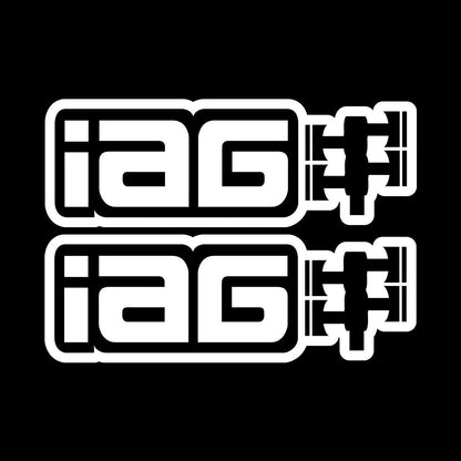 IAG 20" Die Cut Sticker - Sold as 1 Pair - Gloss White