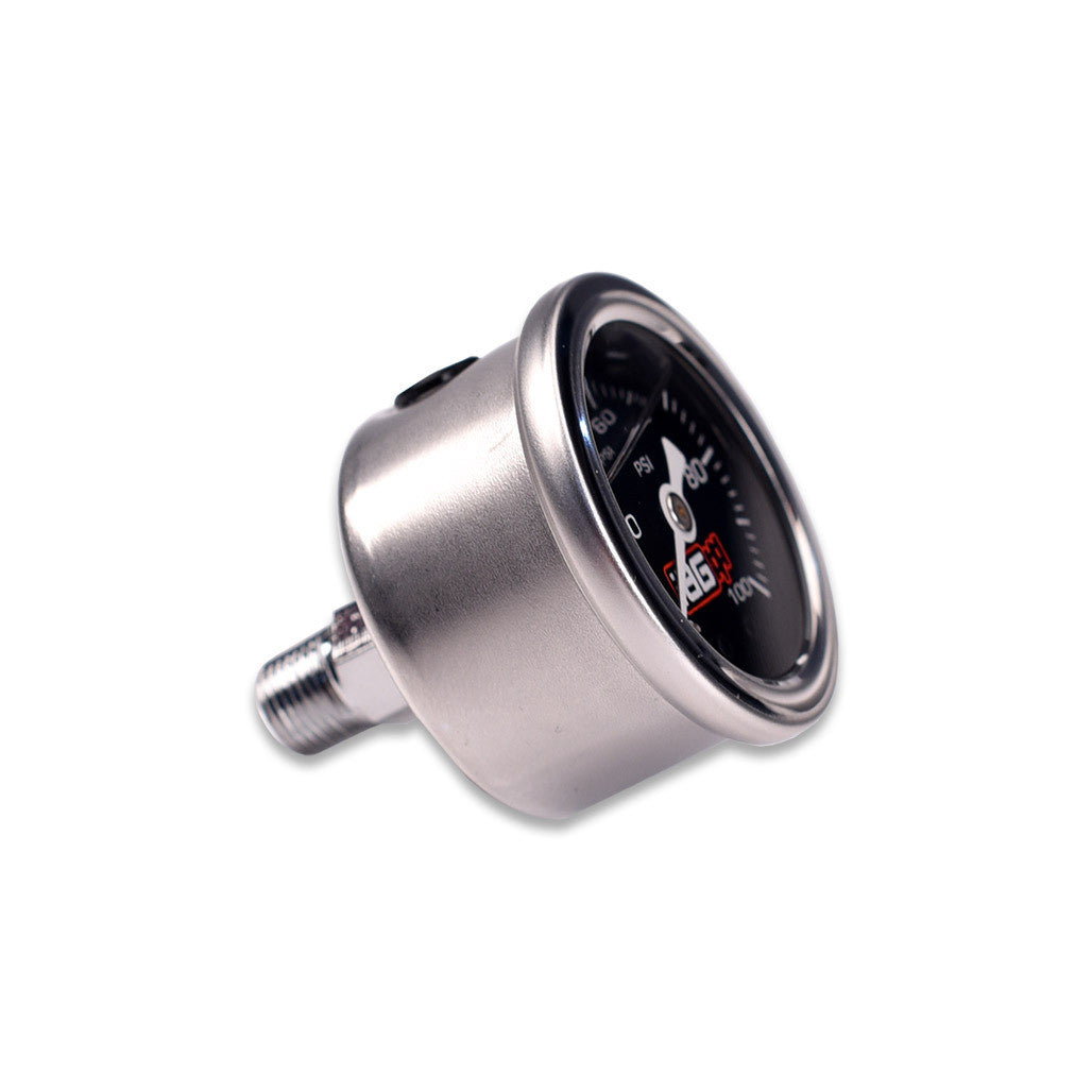 IAG 0-100 PSI Liquid Filled Fuel Pressure Gauge Side Profile