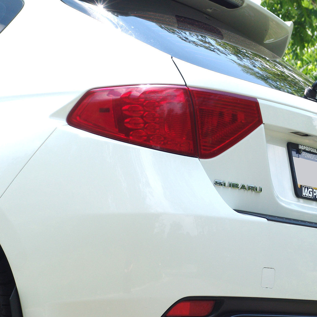 IAG RockBlocker Red Tail Light Overlay Film Kit for 2008-14 Subaru WRX & STI Hatchback
