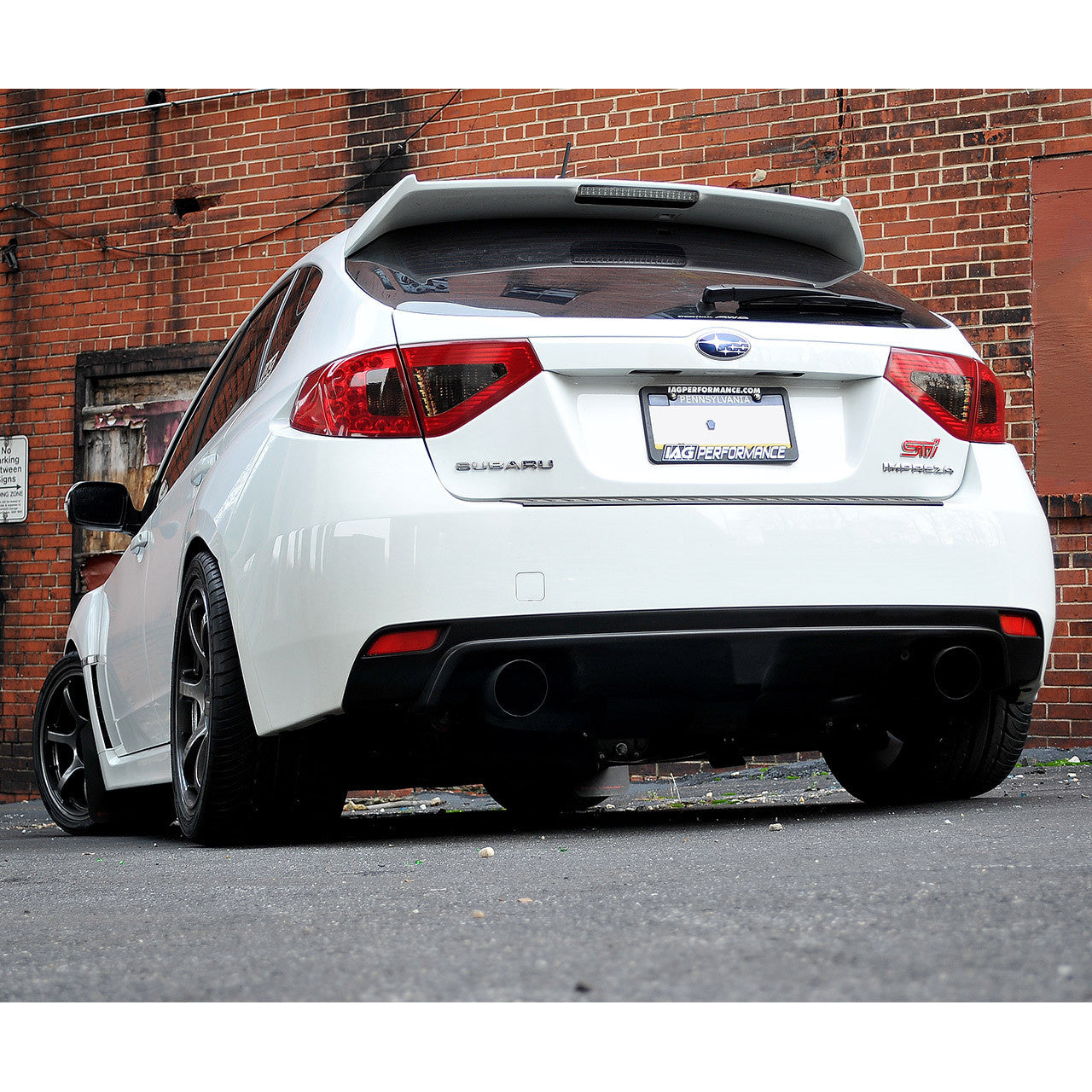 IAG RockBlocker Red Smoke Tail Light Overlay Film Kit for 08-14 WRX & STI Hatchback - Installed 1