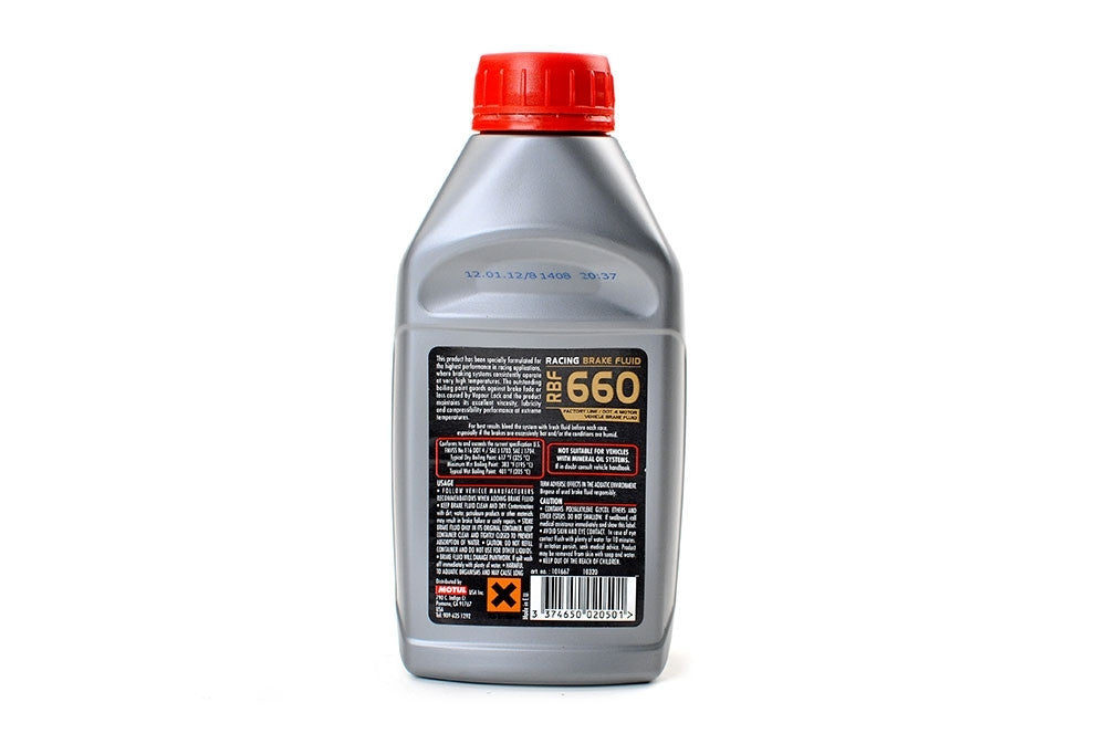 MOTUL RBF 660 Racing Factory Line DOT 4 100% Synthetic Brake Fluid 1/2L - Back