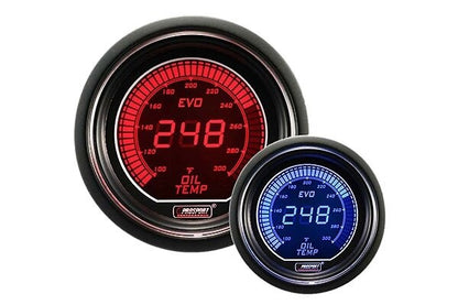 Prosport EVO Series 52mm Electrical Oil Temperature Gauge (Red / Blue)