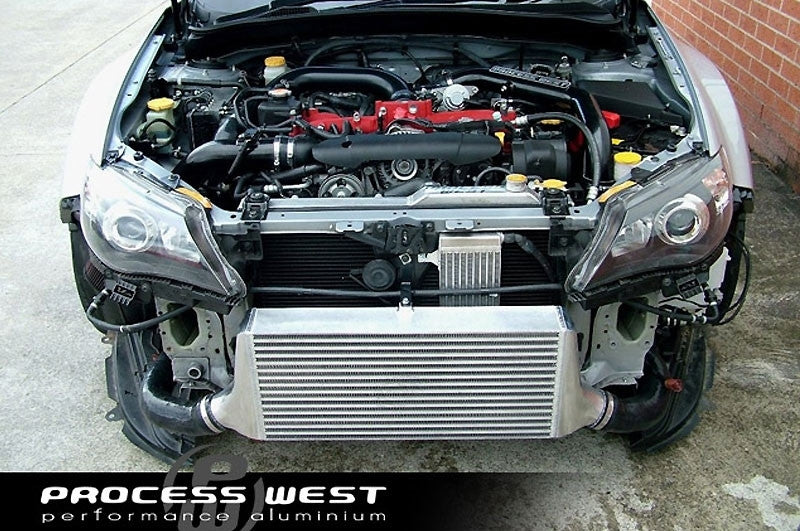 Process West Front Mount Intercooler For 2008-14 Subaru STI (Silver Finish) - Installed 2