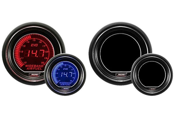 Prosport EVO Series 52mm Electrical Wideband Air Fuel Ratio Gauge (Red / Blue) - Compared