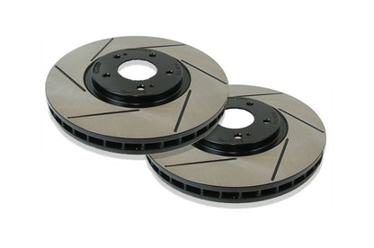 Racing Brake 1 Piece Slotted Front Rotor Set for 2003-07 Mitsubishi EVO (Pair)