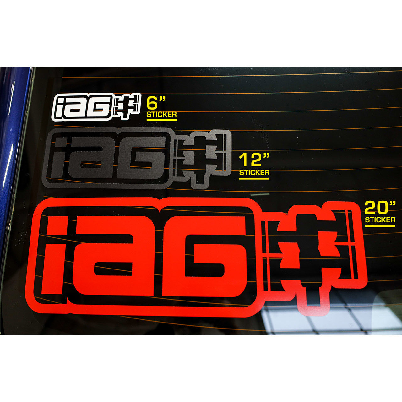 IAG Performance Die Cut Sticker Sizes