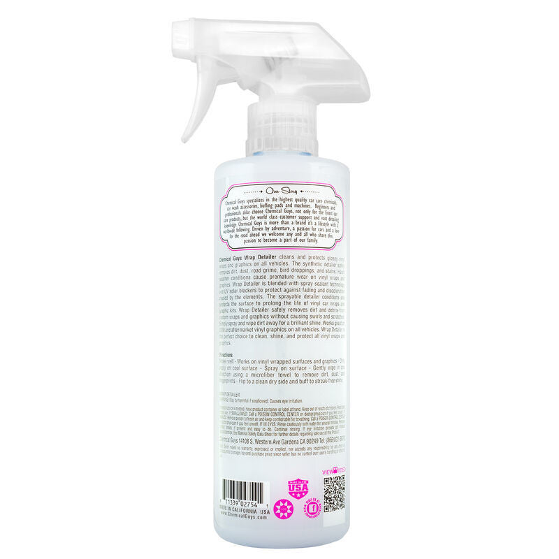 Chemical Guys Wrap Detailer Gloss Enhancer & Protectant for Vinyl Wraps - 16oz - Label