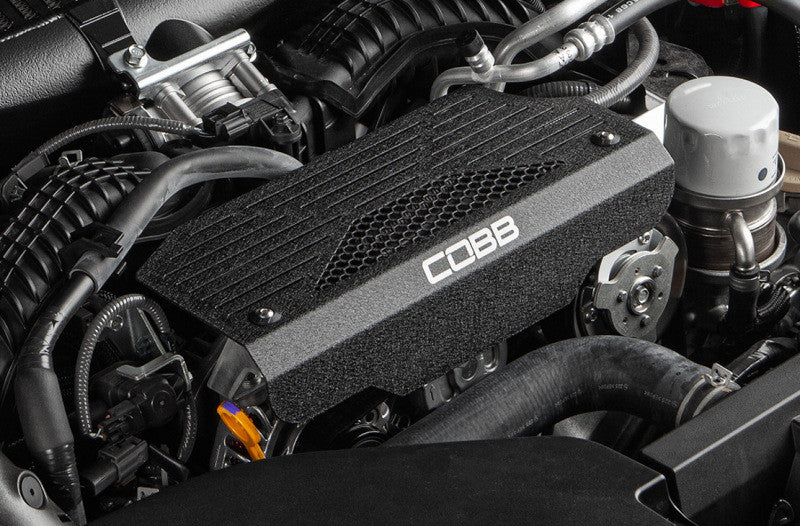 COBB Aluminum Alternator Cover For 2022-24 Subaru WRX - 446600 - Install Close-up