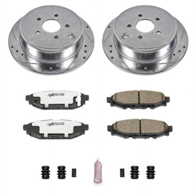Power Stop Z26 Street Warrior Rear Brake Kit For 2008-14 Subaru WRX, 13-16 BRZ - K4631-26