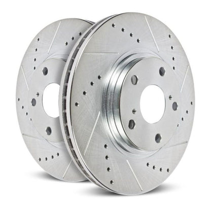 Power Stop Evolution Drilled & Slotted Rear Rotors For 2015-21 Subaru WRX - Close Up
