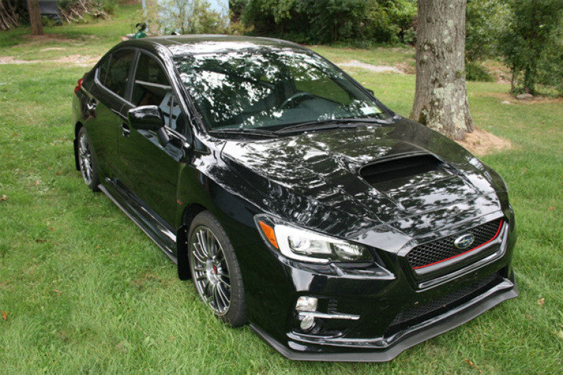 Rally Armor 15-21 Subaru WRX/STI (Sedan ONLY) White UR Mud Flap w/ Black Logo - MF32-UR-WH/BLK - Installed 7