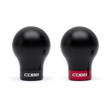 COBB Subaru 6-Speed Weighted COBB Shift Knob For 2015-26 Subaru WRX, 04-21 STI, 06-12 LGT - Black w/ Black and Red Collar - 213360-BK