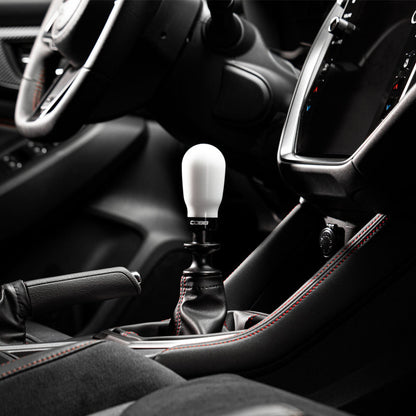 COBB Subaru 6-Speed Tall Weighted COBB Shift Knob - White (Incl. Both Red + Blk Collars) - Installed 3