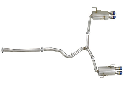 aFe Takeda 3 IN to 2-1/4 IN 304 Stainless Steel Cat-Back Exhaust System For 2015-21 Subaru WRX/WRX STI - Blue Flame Tips - 49-36801-L - Assembled