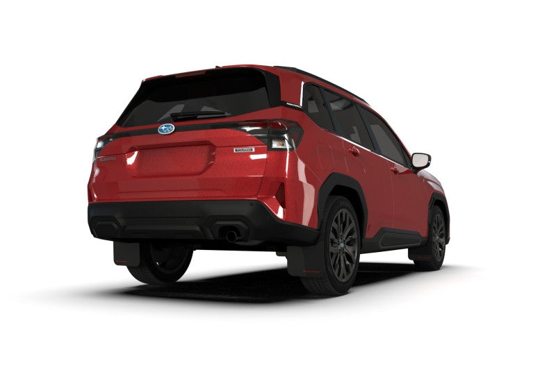 Rally Armor 25-26 Subaru Forester & Hybrid Black UR Mud Flap w/Metallic Black Logo - Installed 2