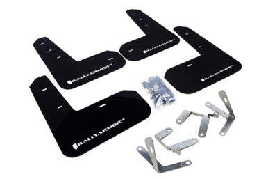 Rally Armor 13-17 Subaru BRZ/Toyota FR-S Black UR Mud Flap w/White Logo - MF23-UR-BLK/WH