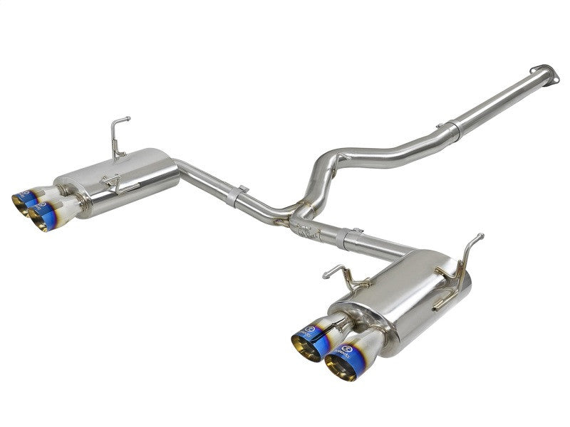aFe Takeda 3 IN to 2-1/4 IN 304 Stainless Steel Cat-Back Exhaust System For 2015-21 Subaru WRX/WRX STI - Blue Flame Tips - 49-36801-L - Primary