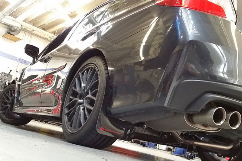Rally Armor 15-21 Subaru WRX/STI (Sedan ONLY) White UR Mud Flap w/ Red Logo -  Installed 13