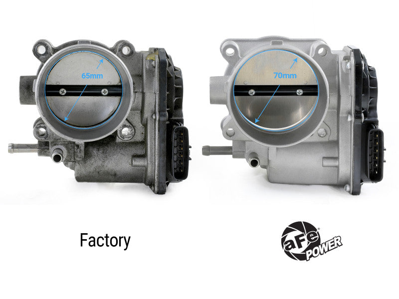 aFe POWER 70mm Throttle Body For 2013-20 Subaru BRZ/FR-S/86 - Front and Back