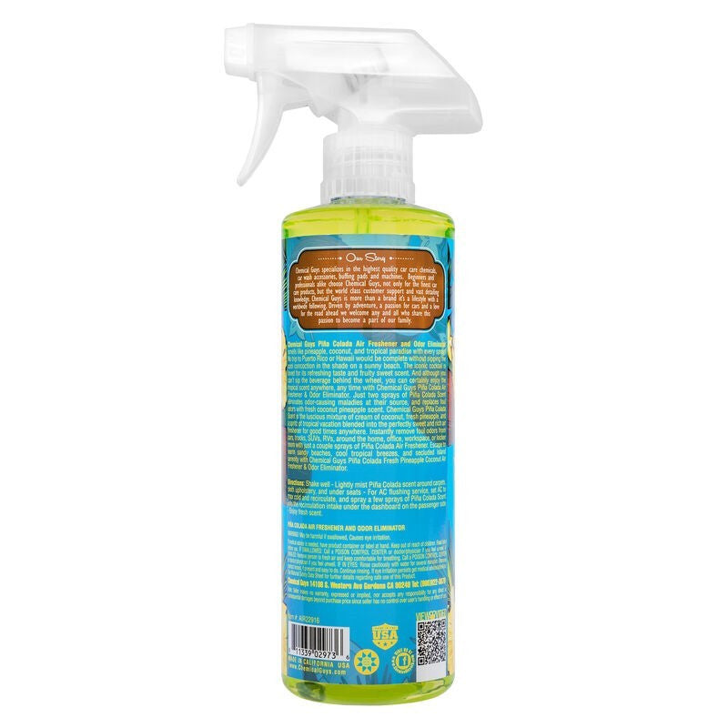 Chemical Guys Pina Colada Air Freshener & Odor Eliminator - 16oz - Label