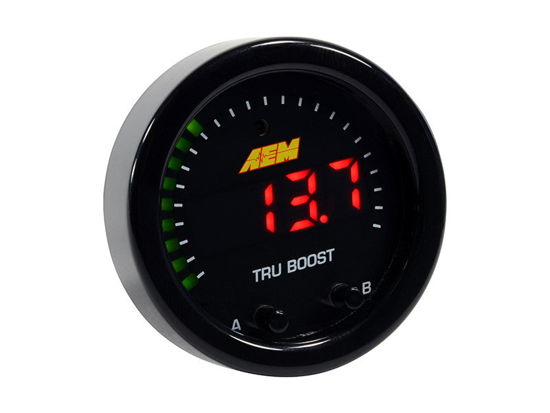 AEM X-Series Tru-Boost Controller Gauge w/ Boost Control Solenoid 80PSIg Internal MAP Sensor - Gauge