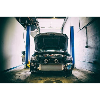 Turbo XS FMIC with Wrinkle Red Pipes for 15-21 STI - Core Installed