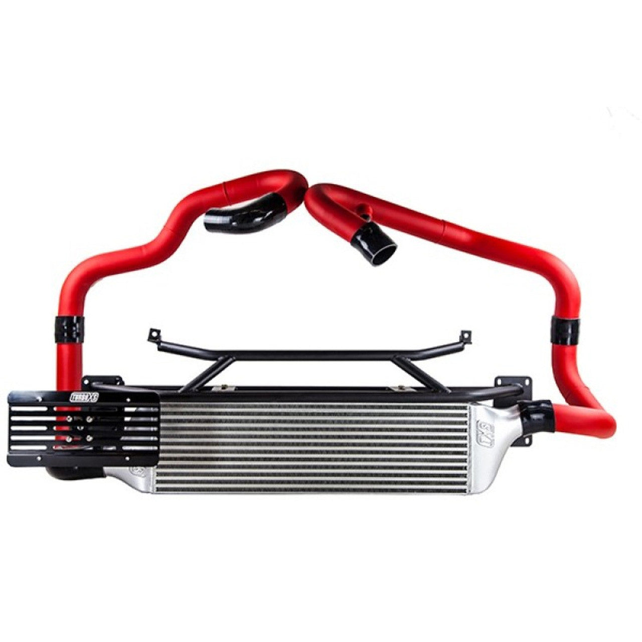 Turbo XS Front Mount Intercoooler with Wrinkle Red Pipes for 2015-2021 Subaru STI