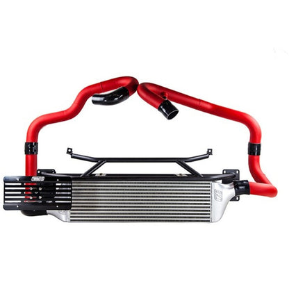 Turbo XS Front Mount Intercoooler with Wrinkle Red Pipes for 2015-2021 Subaru STI