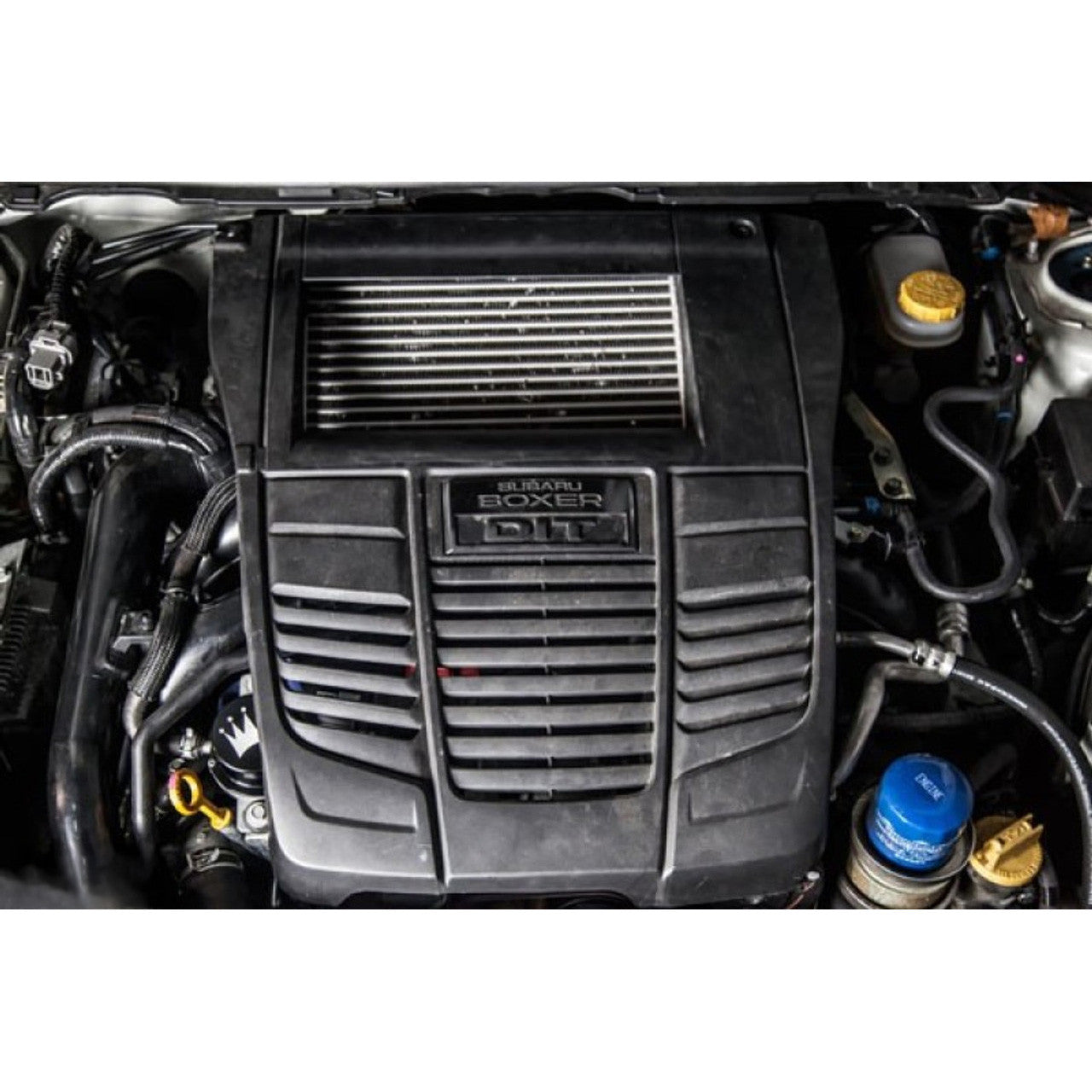 Turbo XS 15-21 Subaru WRX Billet Aluminum Vacuum Pump Cover - Black - W15-VPC-BLK - Installed