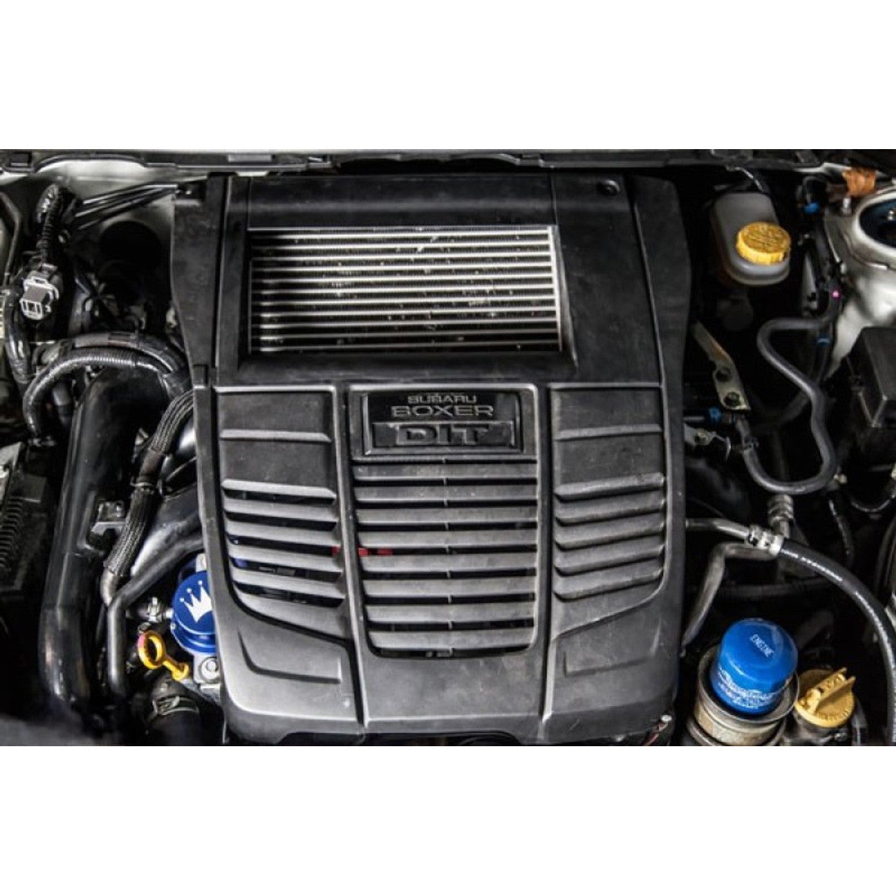 Turbo XS 15-21 Subaru WRX Billet Aluminum Vacuum Pump Cover - Blue - W15-VPC-BLU - Installed