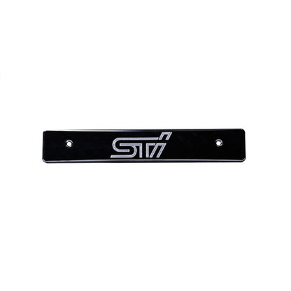 Turbo XS 08-14 Subaru WRX/STi Billet Aluminum License Plate Delete Black Machined STi Logo - WS08-LPD-BLK-STI