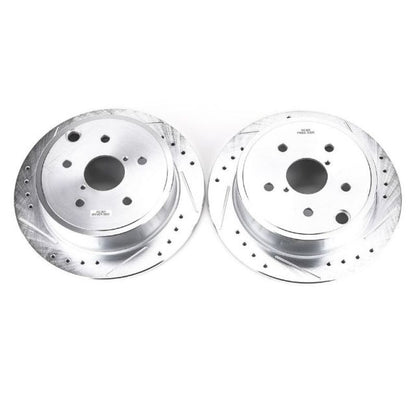 Power Stop Evolution Drilled & Slotted Rear Rotors For 2015-21 Subaru WRX - Pair
