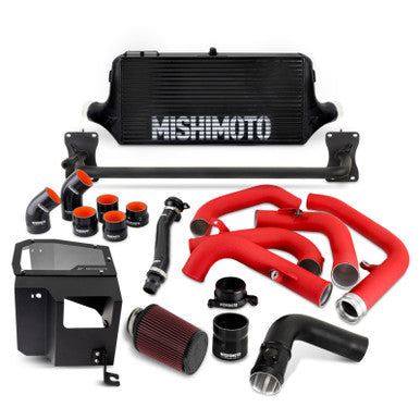 Mishimoto Performance Front-Mount Intercooler Kit w/ Intake For 2022+ Subaru WRX - Black/Red Hoses - MMINT-WRX-22AIBKRD