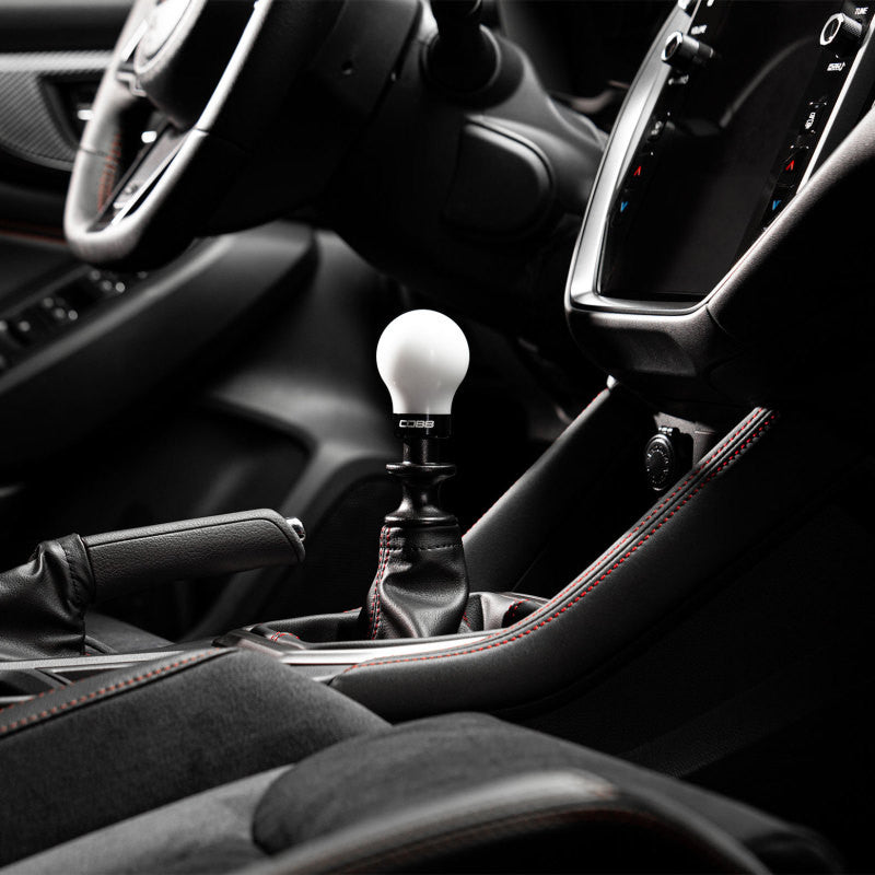 COBB Subaru 6-Speed Weighted COBB Shift Knob - White w/ Black and Red Collar - 213360-W - Installed 2