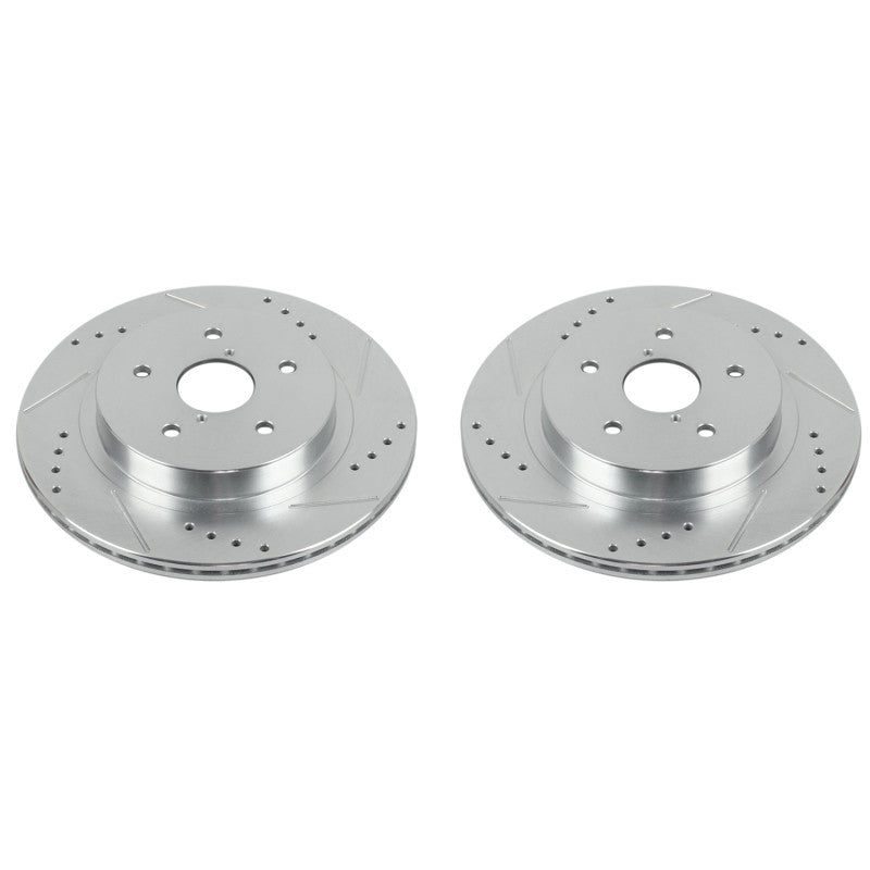 Power Stop Evolution Drilled & Slotted Rear Rotors For 2016-24 Subaru WRX, 15-22 Legacy - Pair - JBR1718XPR