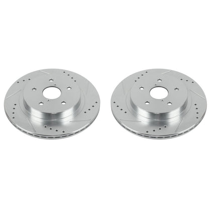 Power Stop Evolution Drilled & Slotted Rear Rotors For 2016-24 Subaru WRX, 15-22 Legacy - Pair - JBR1718XPR