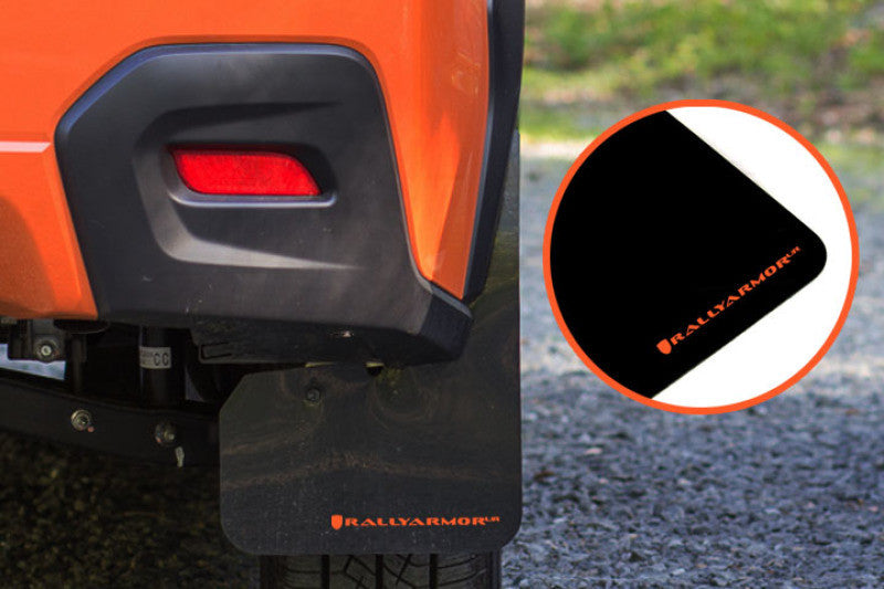 Rally Armor 13-17 Subaru XV Crosstrek Black Mud Flap w/ Orange