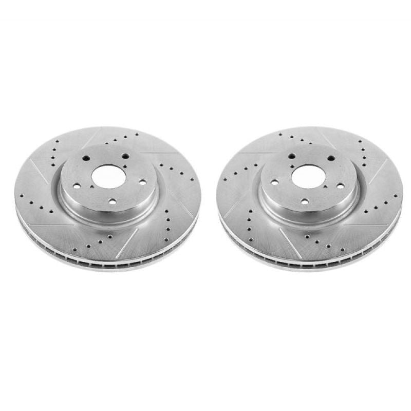 Power Stop Evolution Drilled & Slotted Front Rotors For 2015-21 Subaru WRX - Pair
