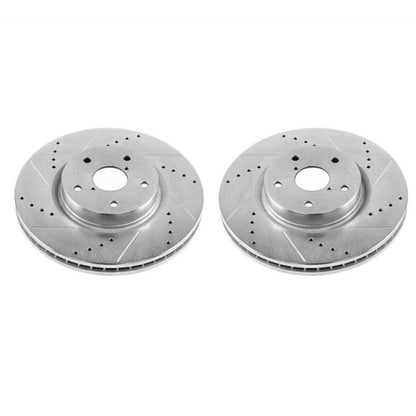 Power Stop Evolution Drilled & Slotted Front Rotors For 2015-21 Subaru WRX - Pair