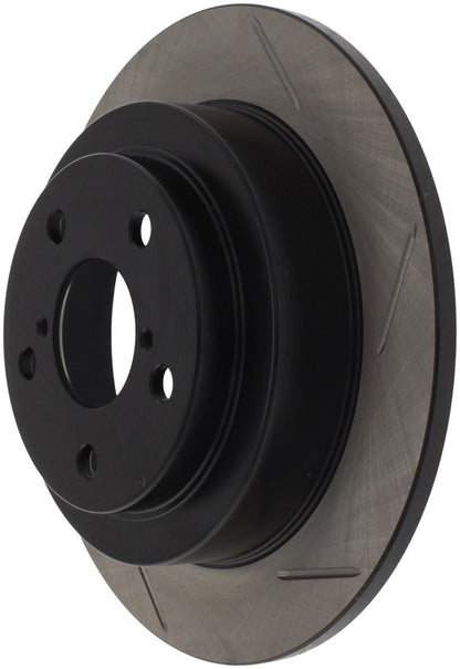 StopTech Power Slot 02-05 WRX Rear Left Sportstop Slotted Rotor - 126.47011SL - Close-up 2