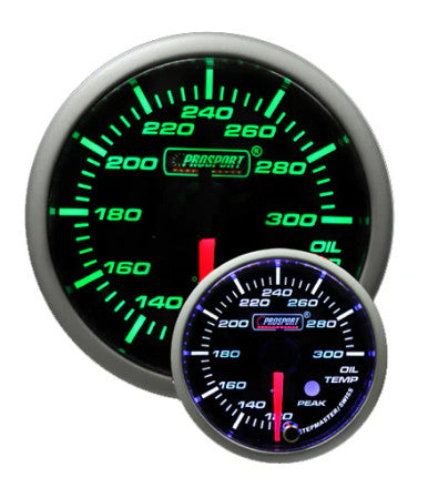 Prosport 52mm Green/White Premium Oil Temperature Gauge