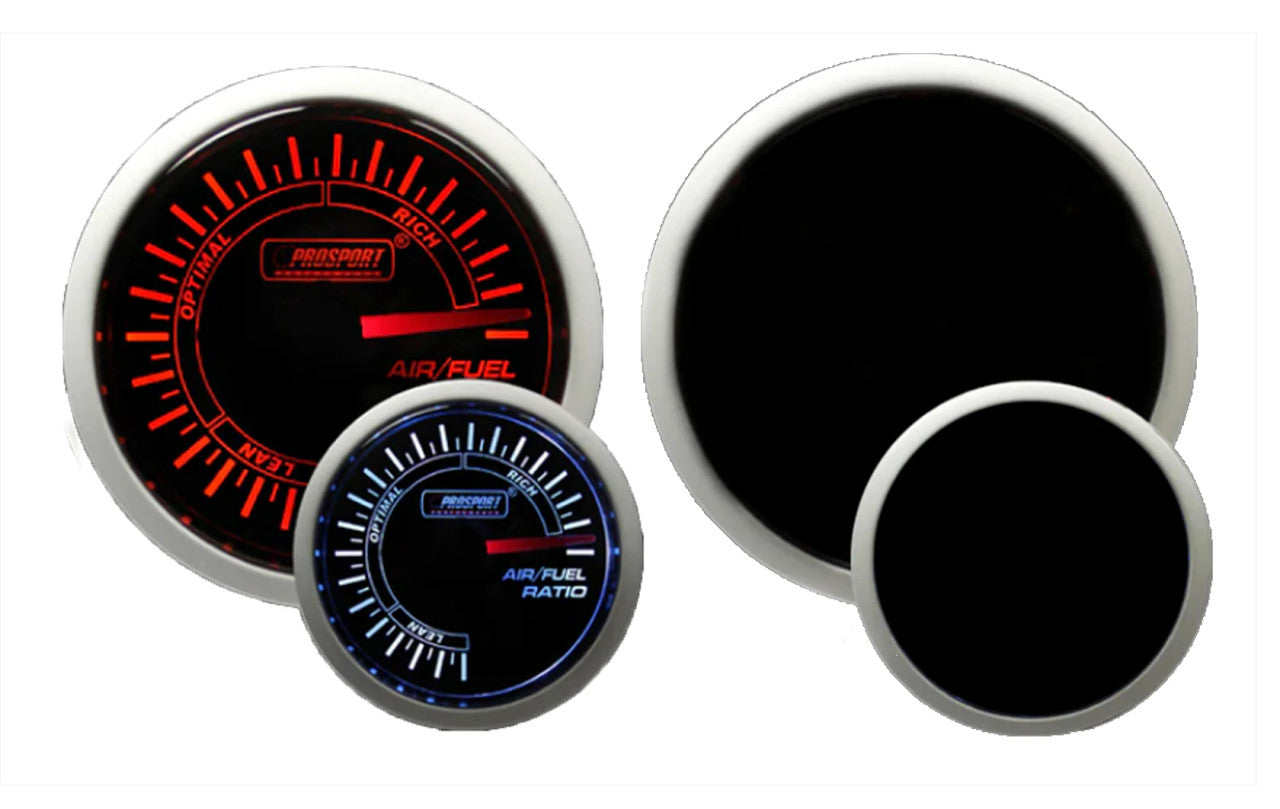 Prosport 52mm Amber / White - Air Fuel Ratio Gauge